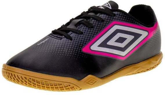 Chuteira Infantil Indoor Cannon Jr Umbro U07fb00238 - Preto/Rosa