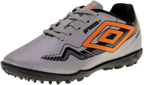 Chuteira Infantil Society Prisma Umbro - U07fb00146 - Cinza/Laranja