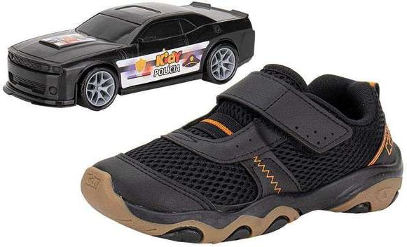 Imagem principal Kit Tênis Infantil Play Respitec Carrinho Kidy 0070826 Preto/Laranja