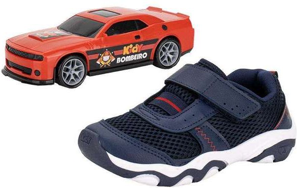 Imagem principal Kit Tênis Infantil Play Respitec Carrinho Kidy 0070826 Marinho/Vermelho