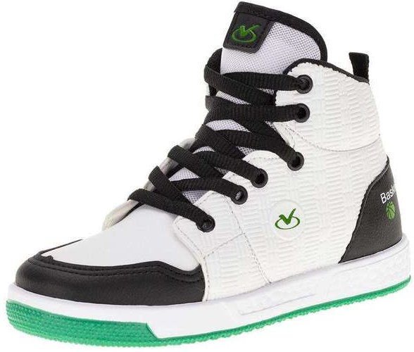 Tênis Infantil Cano Alto Via Vip - Vv3809 - Branco/Preto