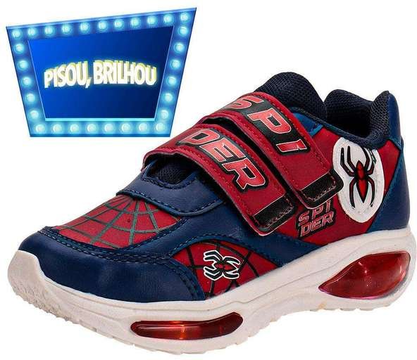 Tênis Infantil Led Minipé Mp2537 Azul/Vermelho 02
