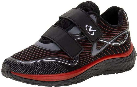 Tênis Infantil Via Vip - Vv9508 - Preto/Vermelho