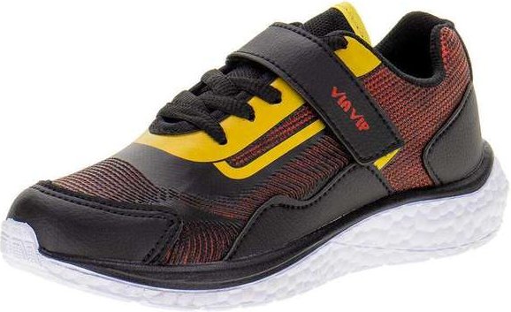 Tênis Infantil Via Vip - Vv9512 - Preto/Vermelho