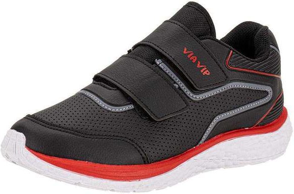 Imagem principal Tênis Infantil Via Vip Vv9528 - Preto/Vermelho Via Vip