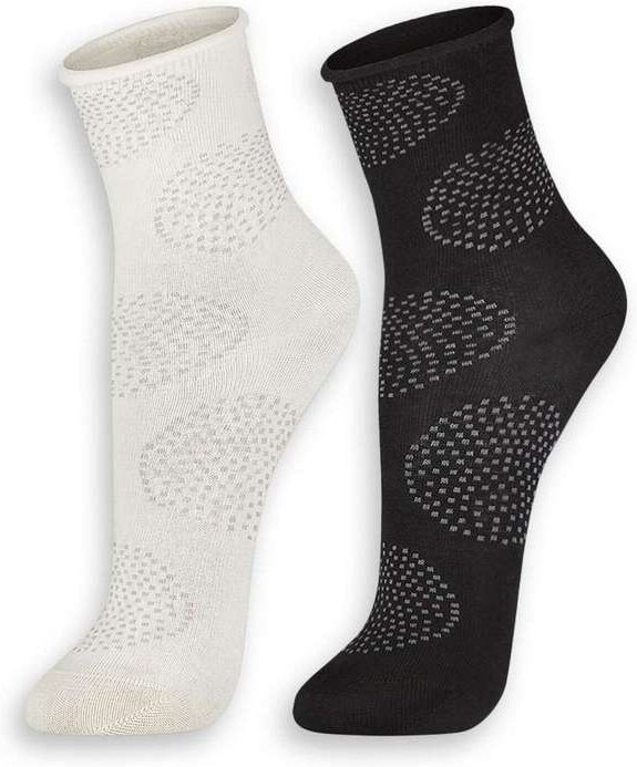 Kit 2 pares de Meias sem Punho Cano Médio Lupo 4421-088 0901-Preto-Branco