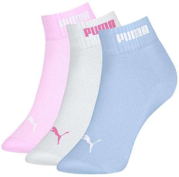 Kit 3 pares de Meias Cano Curto Puma 4885-001 998-Rosa-Branco-Azul