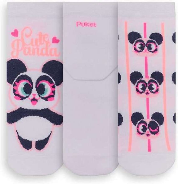 Imagem principal Kit 3 pares de Meias Cano Médio Puket 72845 5652-100-Branco Puket