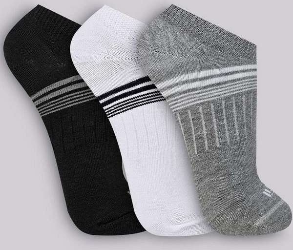 Kit 3 pares de Meias Esportiva Invisível Trifil 8015 0901-Preto-Branco-Mescla