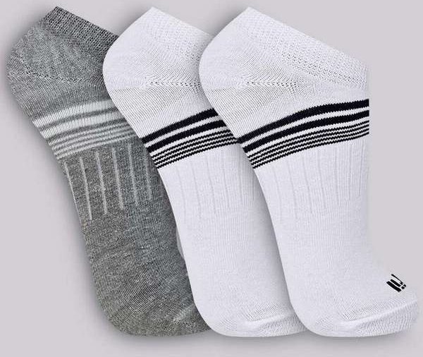 Kit 3 pares de Meias Esportiva Invisível Trifil 8015 0902-Mescla-Branco