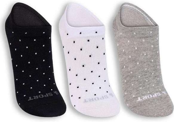 Imagem principal Kit 3 pares de Meias Invisível 3171-089 0900-Preto-Branco-Cinza Lupo Lupo