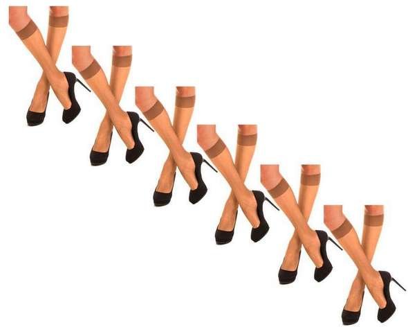 Kit 6 pares de Meias 3/4 Fio 20 Trifil 6106 Natural