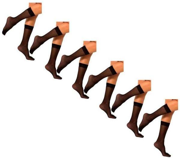 Kit 6 pares de Meias 3/4 Fio 20 Trifil 6106 Preto