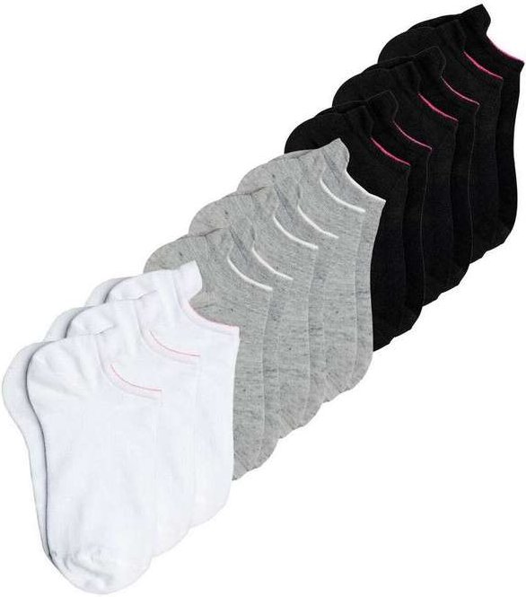Imagem principal Kit 9 pares de Meias Básicas Cano Curto Lupo 4536-089 Branco-Cinza-Preto Lupo