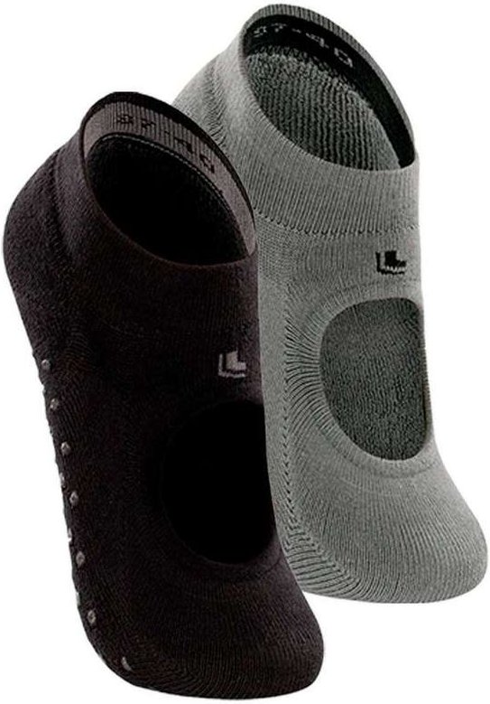 Imagem principal Kit 2 pares de Sapatilhas Antiderrapante Pilates Lupo 3286-003 Preto-Cinza