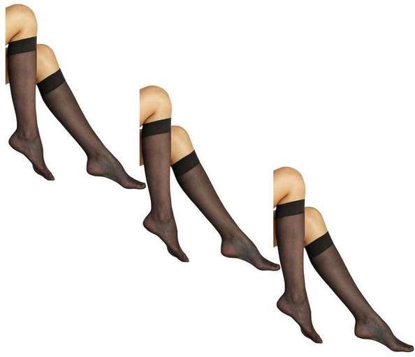 Imagem principal Kit 3 pares de Meias 3/4 Fio 15 com Elastano Loba 5540-001 Preto Lupo Lupo