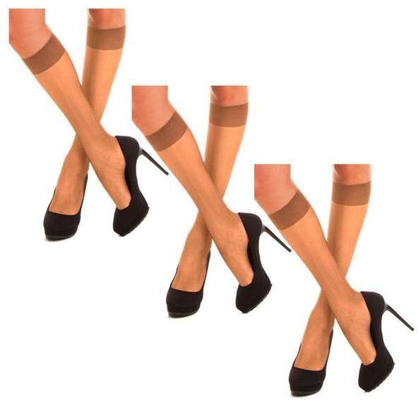 Kit 3 pares de Meias 3/4 Fio 20 Trifil 6106 Natural