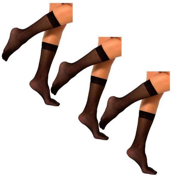 Kit 3 pares de Meias 3/4 Fio 20 Trifil 6106 Preto