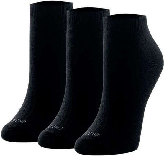 Kit 3 pares de Meias Cano Curto She 286.01 Pt00-Preto