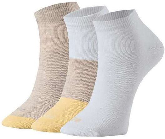 Kit 3 pares de Meias Cano Curto She 286.14 Am00-Amarelo-Mescla-Bege-Branco