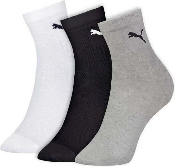 Kit 3 pares de Meias Cano Médio Puma 4740-001 997-Branco-Preto-Cinza-Mescla