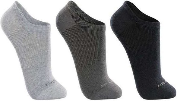 Imagem principal Kit com 3 Meias Esportiva Invisível Lupo 3170-089 0905-Cinza-Grafite-Preto Lupo