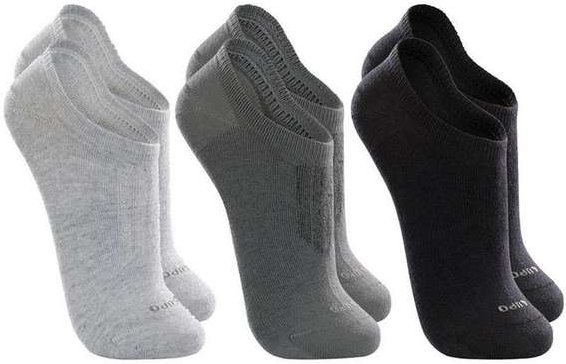Kit 3 pares de Meias Esportiva Invisível Lupo 3270-089 0954-Cinza-Chumbo-Preto