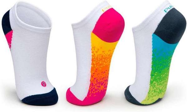 Kit com 3 Meias Esportiva Puket 8565 3171-100-Marinho-Rosa-Chumbo