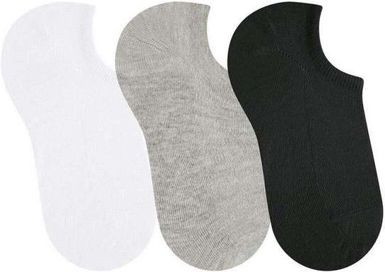 Kit 3 pares de Meias Invisível Selene 7730-001 999-Preto-Cinza-Mescla-Branco