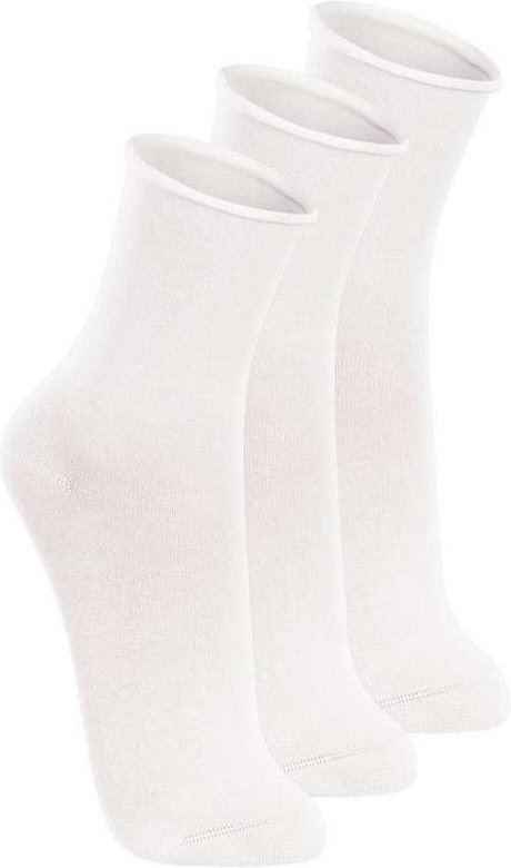 Kit 3 pares de Meias sem Punho Cano Médio Lupo 4421-001 Branco