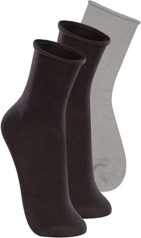Kit 3 pares de Meias sem Punho Cano Médio Lupo 4421-001 Preto-Cinza