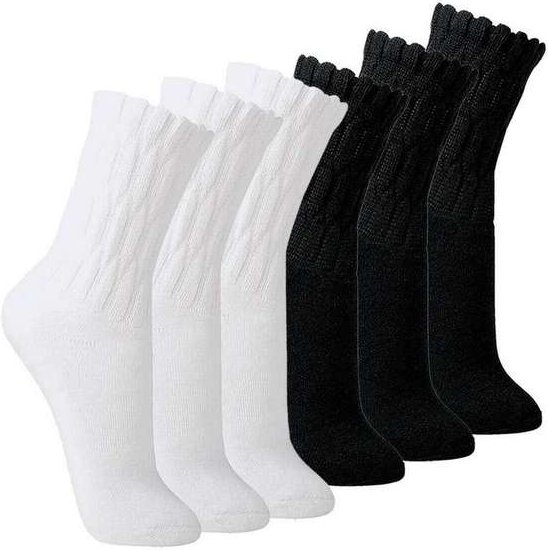 Imagem principal Kit com 6 pares de Meias Aeróbica Lupo 4810-003 Branco-Preto Lupo