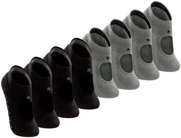 Imagem principal Kit 8 pares de Sapatilhas Antiderrapante Pilates Lupo 3286-003 Preto-Cinza