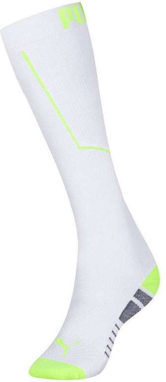 Meia 3/4 Compressão Esportiva Puma 4410-001/002 528-Branco-Amarelo-Fluor