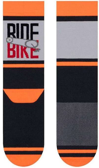 Imagem principal Meia Corrida Cano Longo Selene 4290-001 500-Grafite-Laranja-Fluor SELENE