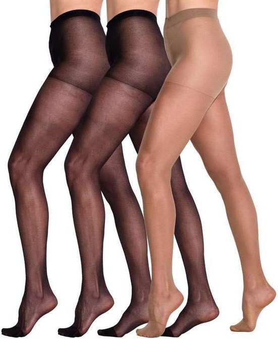 Kit com 3 Meias Calças Fio 15 Adherence Trifil 6394 Preto-Natural