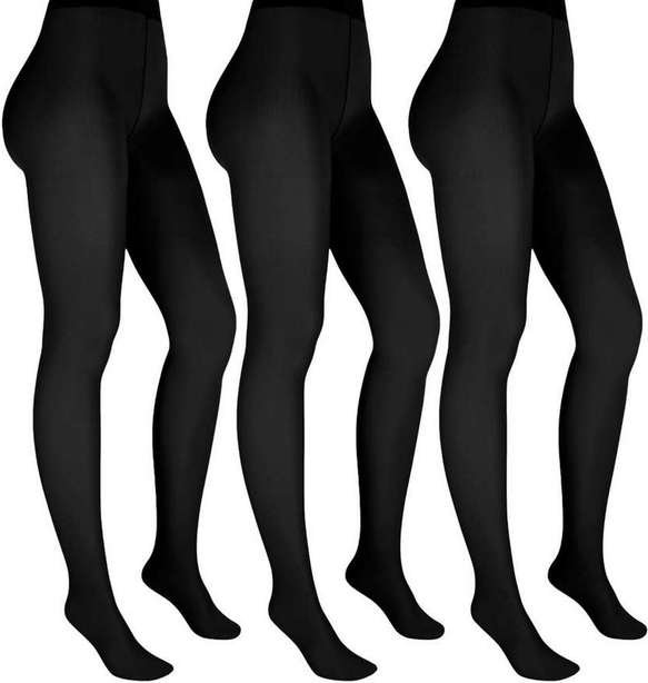 Kit com 3 Meias Calças Fio 20 Europeu Trifil 6308 1xg Preto