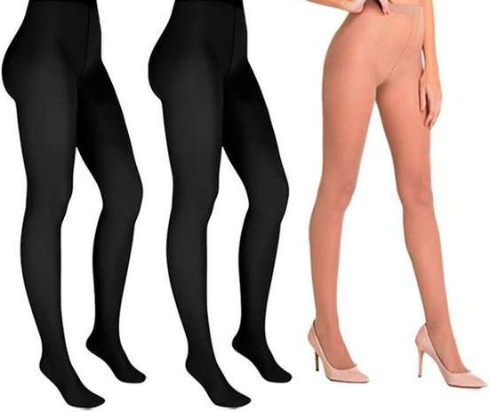 Kit com 3 Meias Calças Fio 20 Europeu Trifil 6308 G Preto-Natural