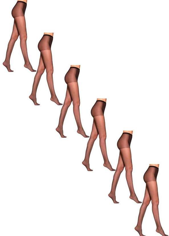 Imagem principal Kit com 6 Meias Calças Fio 15 News Loba 5680-001 Preto Lupo Lupo