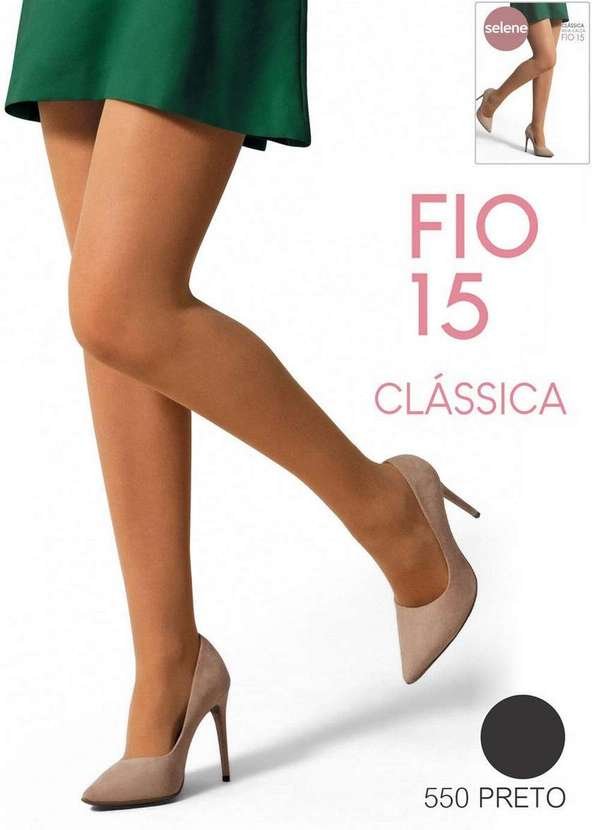 Meia Calça Clássica Fio 15 Selene 9120-001 550-Preto