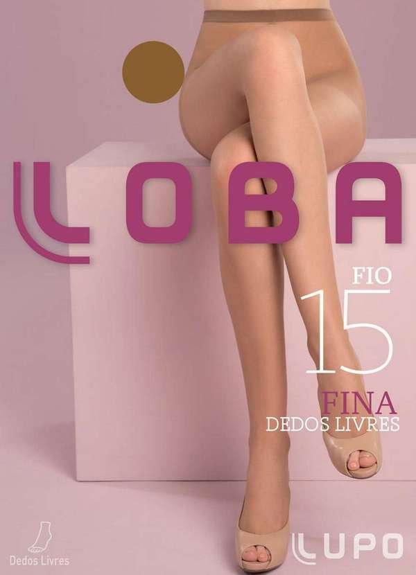 Meia Calça Fio 15 Clássica Fina Dedos Livres Loba 5765-001 693-Cacao