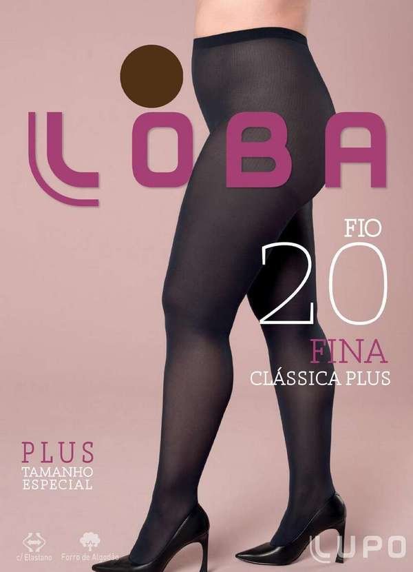 Meia Calça Fio 20 Clássica Plus Size Loba 5795-001 763-Castanho