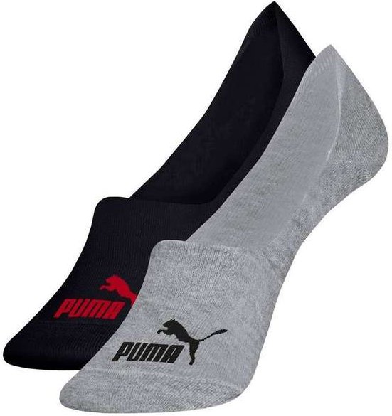 Kit 2 pares de Meias Invisível Puma 4500-001 979-Preto-Cinza-Mescla