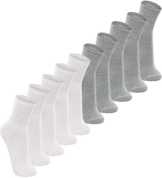 Imagem principal Kit 10 pares de Meias Esportiva Cano Médio Lupo 3290-009 Branco-Cinza Lupo