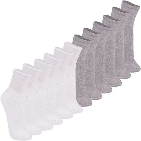 Imagem principal Kit 12 pares de Meias Esportiva Cano Médio Trifil 8720 004-Branco-Cinza TRIFIL