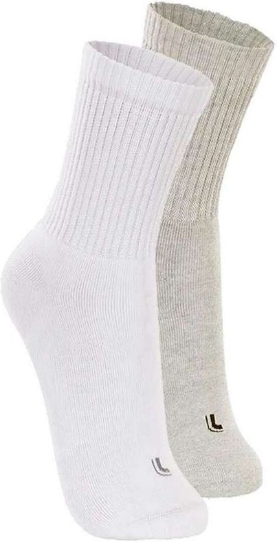 Imagem principal Kit com 2 pares de Meias Esportiva Cano Longo Lupo 3250-001 Branco-Cinza Lupo