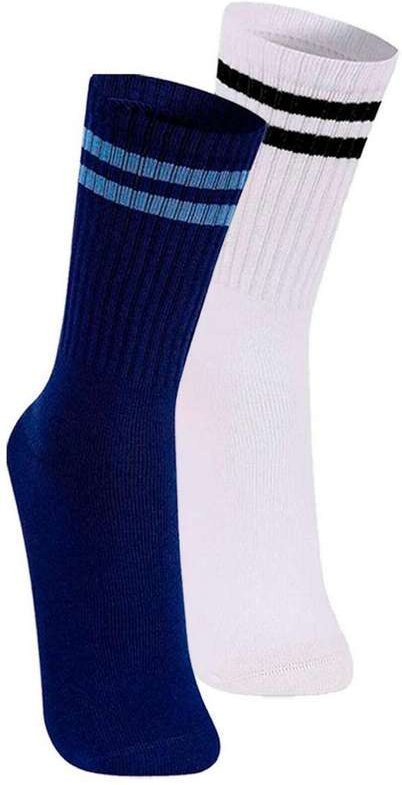 Imagem principal Kit com 2 pares de Meias Esportiva Cano Longo Lupo 3292-009 Marinho-Branco Lupo