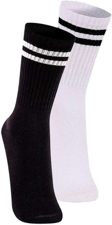 Imagem principal Kit com 2 pares de Meias Esportiva Cano Longo Lupo 3292-009 Preto-Branco Lupo