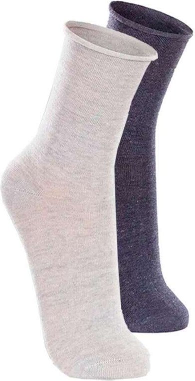 Kit com 2 pares de Meias sem Punho Casual Lupo 1275-011 Cinza-Mescla-Jeans