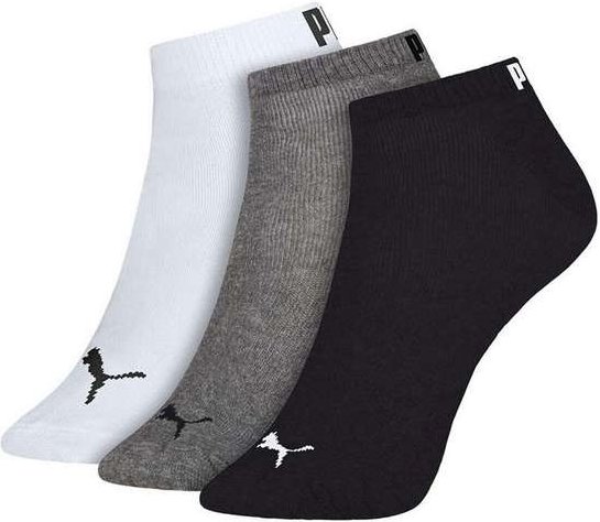 Imagem principal Kit com 3 Meias Cano Curto Puma 4520-001 999-Branco-Preto-Preto-Mescla Puma